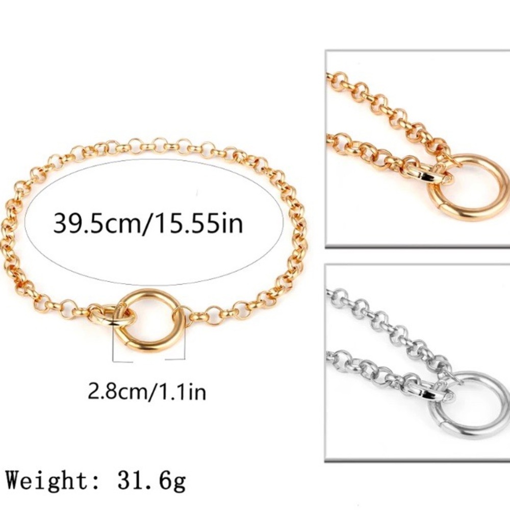 **New Punk Gold Big Round Pendant Collar Choker - Picture 5 of 5